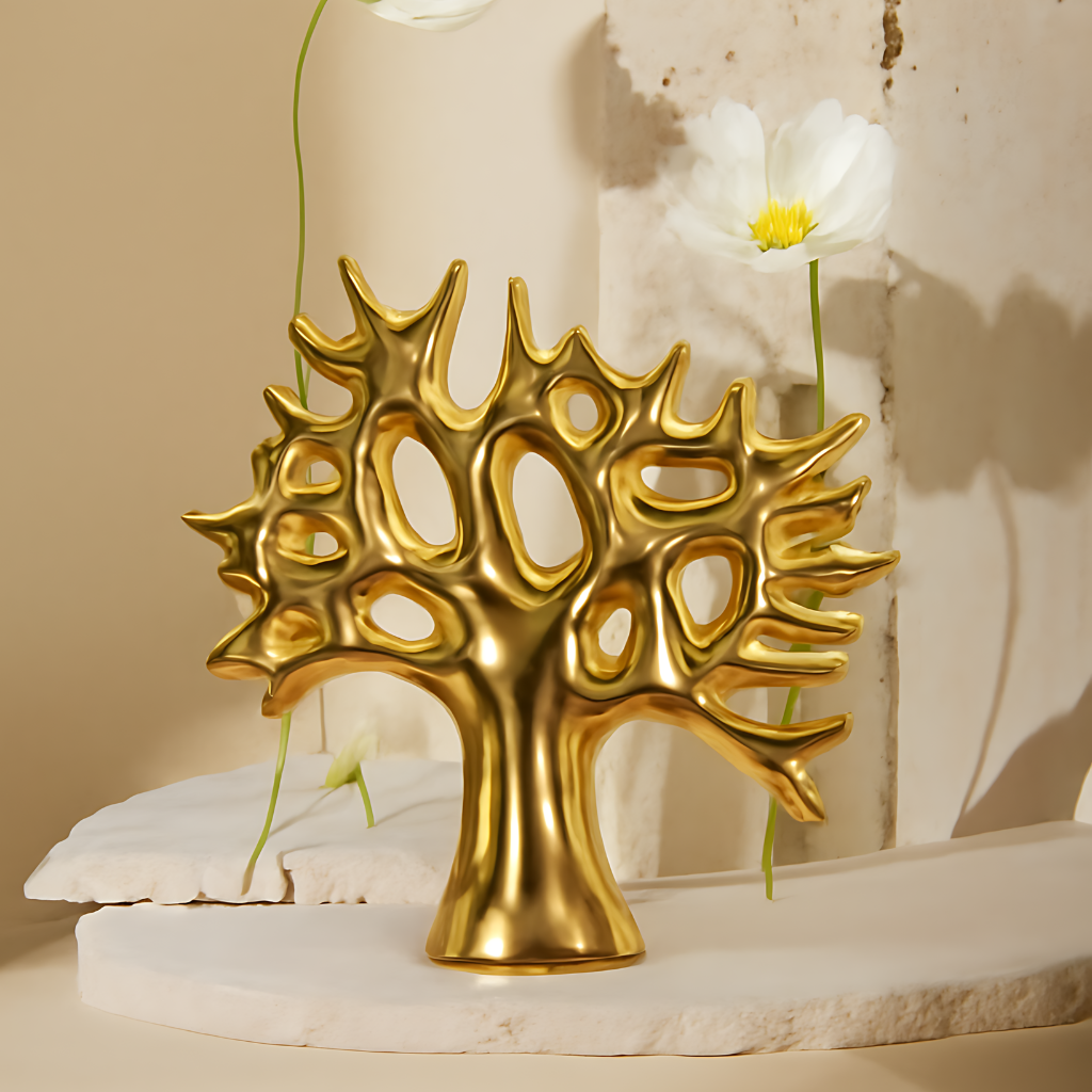 Golden Coral Tree Decoration Piece